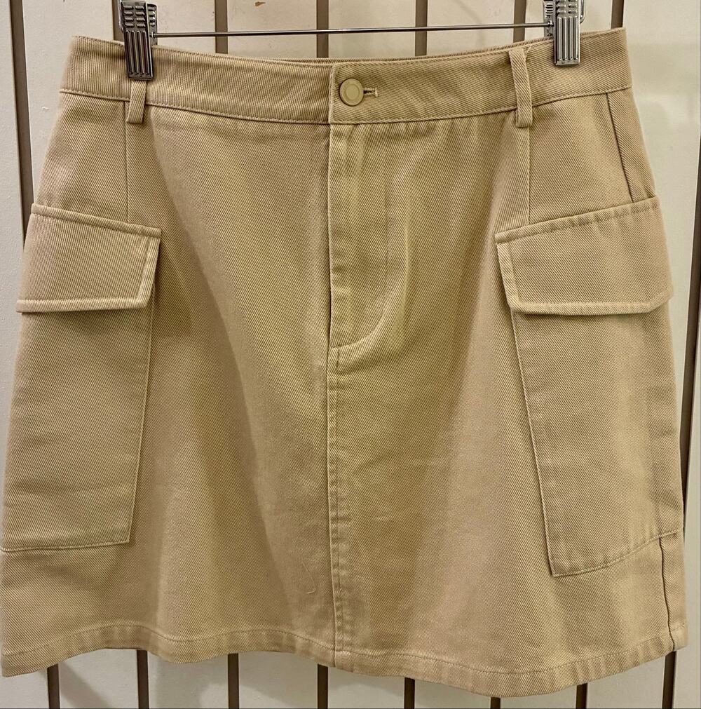 Urban Revivo Beige Cotton Cargo Mini Skirt Size L